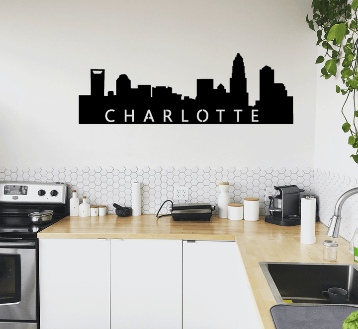 Charlotte Skyline Metal Wall Art, view 8 by MetalPlex