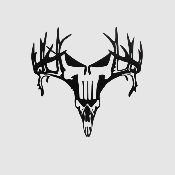 Deer Punisher Metal Wall Art – Hunting Skull Rustic Home Decor