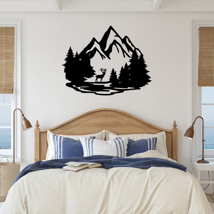 Mountain Deer Metal Wall Art