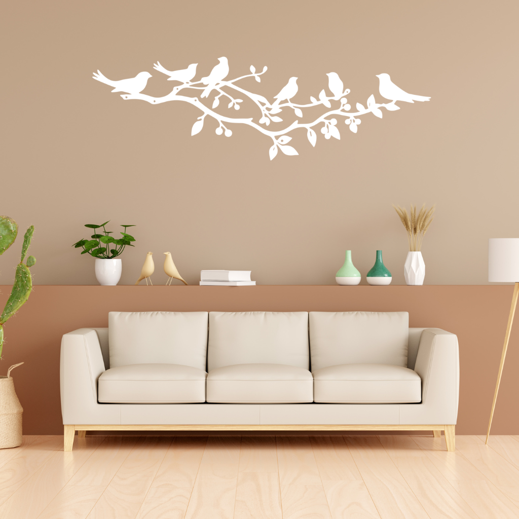 Birds on a Tree Branch Metal Wall Art – Nature Wildlife Home Decor