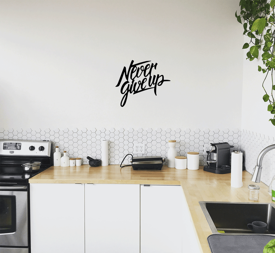 Never Give Up Metal Wall Art, view 6 by MetalPlex