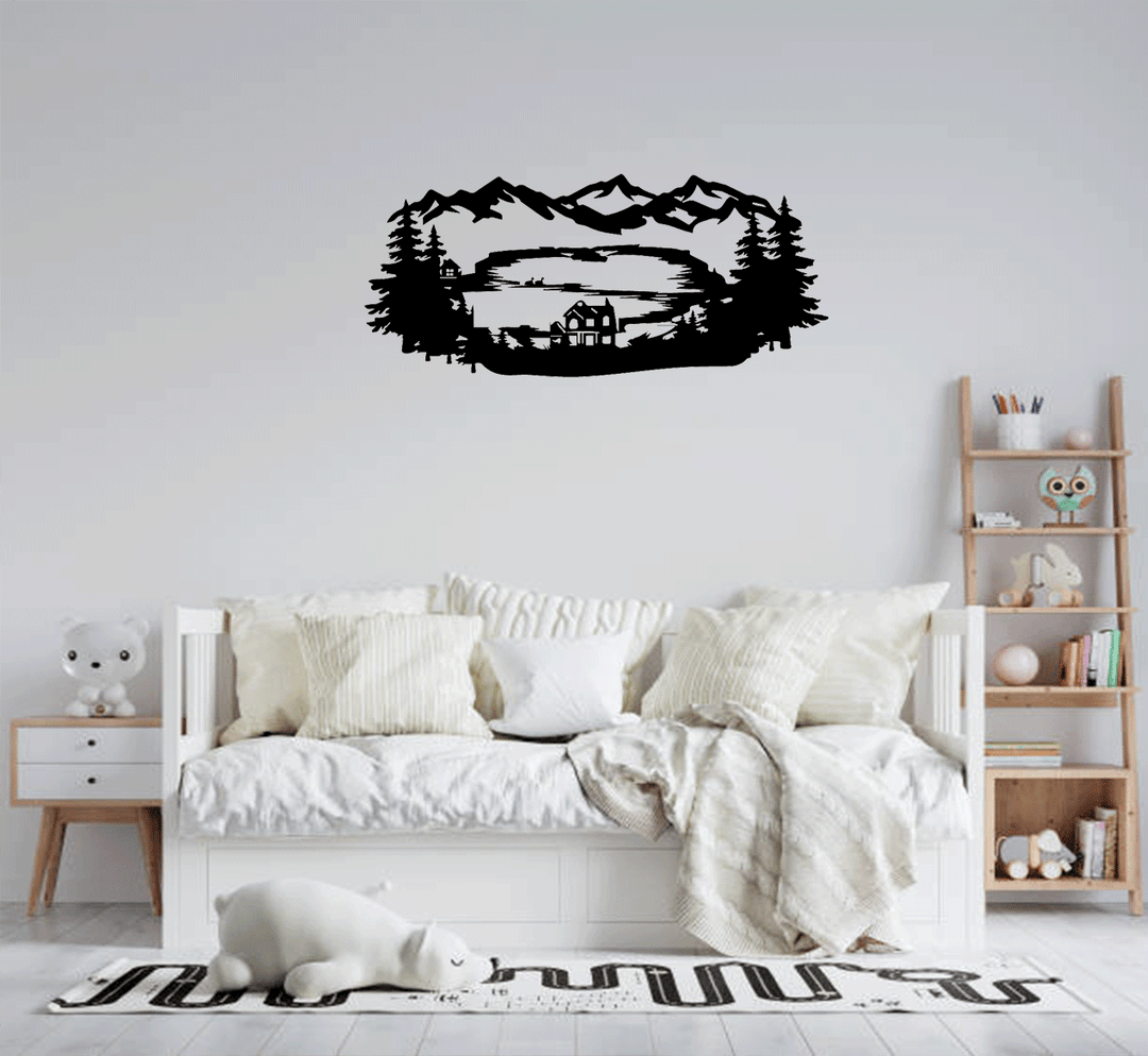 Mountain Lake View - Metal Wall Art