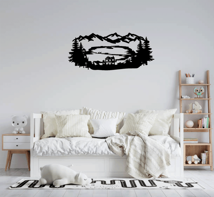 Mountain Lake View - Metal Wall Art