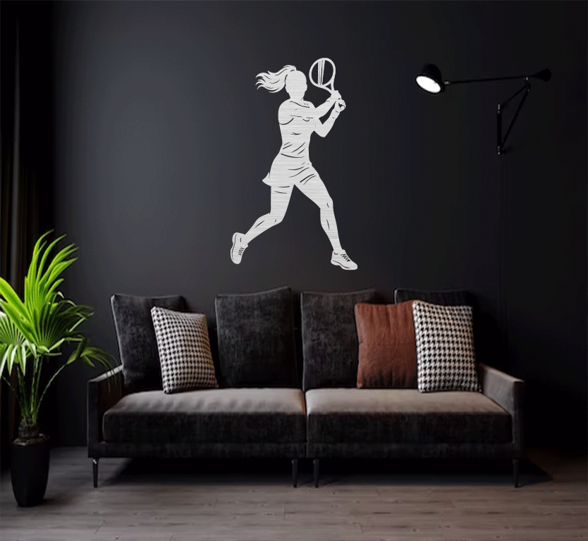 Female Tennis Player Metal Wall Art