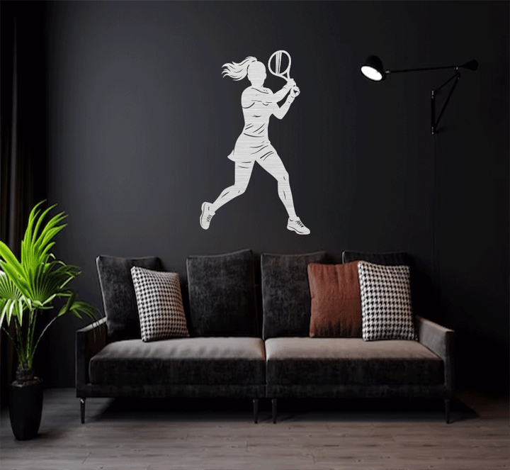Female Tennis Player Metal Wall Art