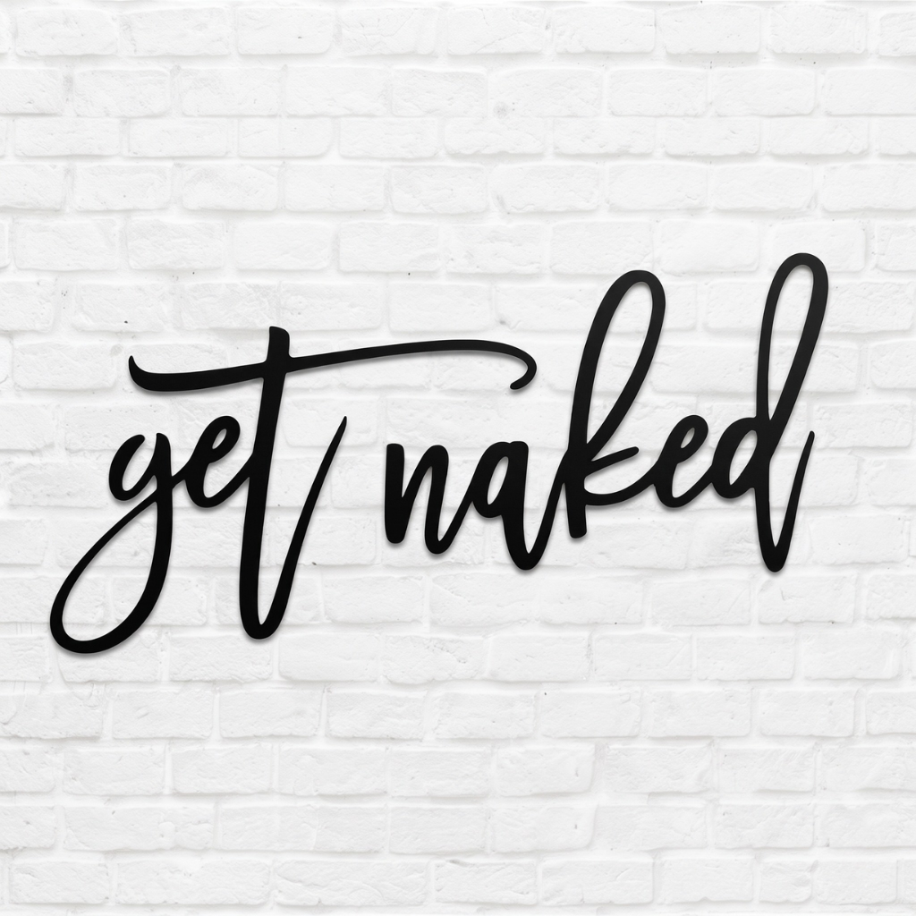 Get Naked Metal Wall Art – Funny Bathroom Wall Decor