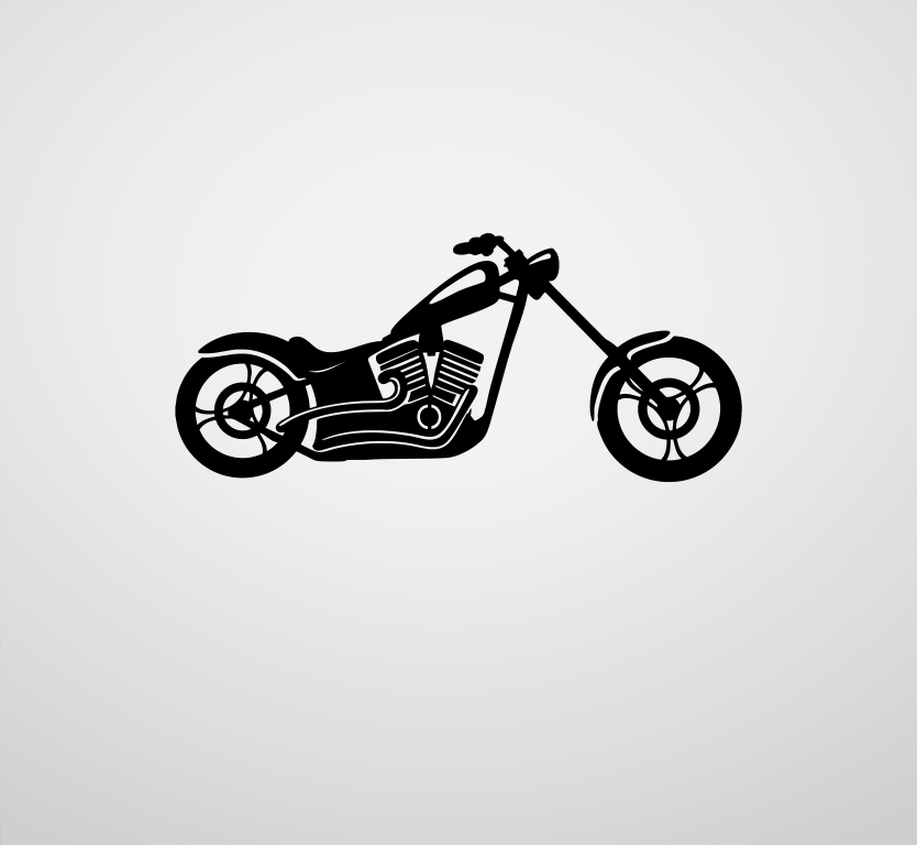 Chopper Motorcycle Metal Wall Art