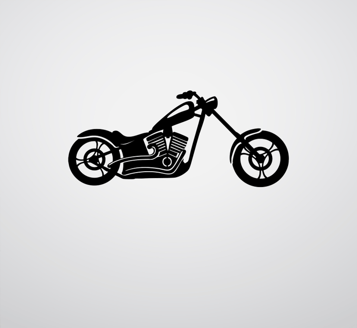 Chopper Motorcycle Metal Wall Art
