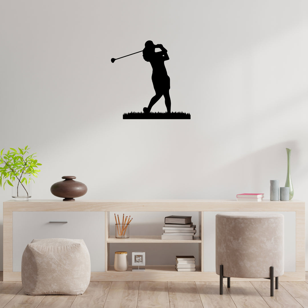 Female Golfer - Metal Wall Art - MetalPlex