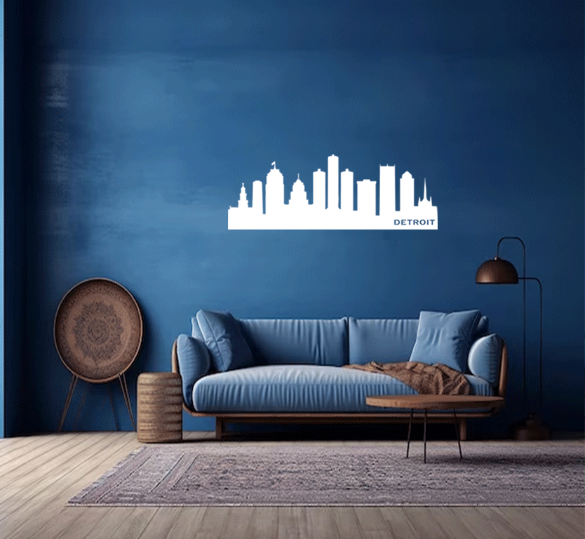 Detroit Skyline Metal Wall Art, view 5 by MetalPlex