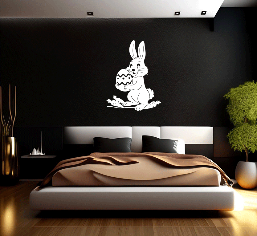 Happy Easter Bunny Metal Wall Art, view 6 by MetalPlex