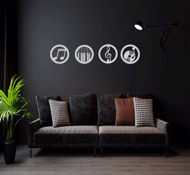 Music Emblems Set of Four Metal Wall Art, view 6 by MetalPlex
