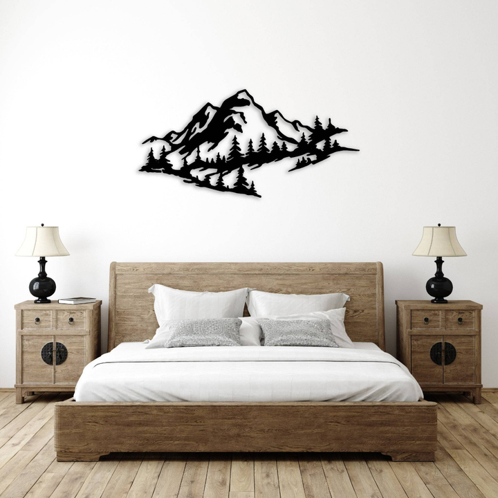 Mountain Range View Metal Wall Art