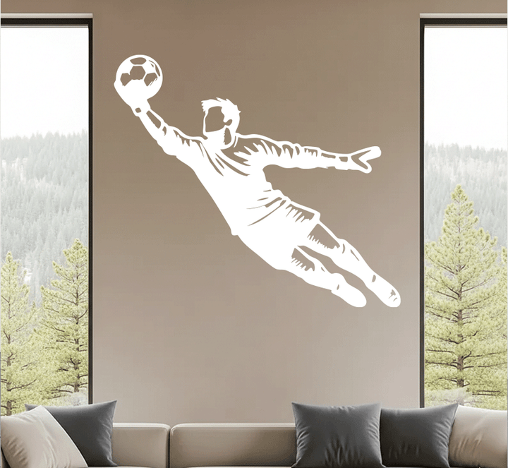 Goalkeepr Diving Save Metal Wall Art
