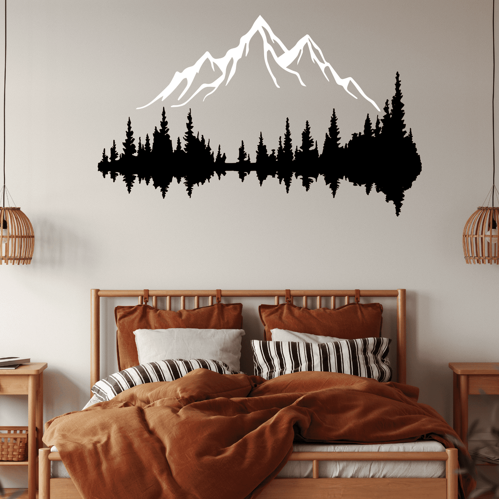2 Pcs Mountain Range and Dark Forest Metal Wall Art - MetalPlex