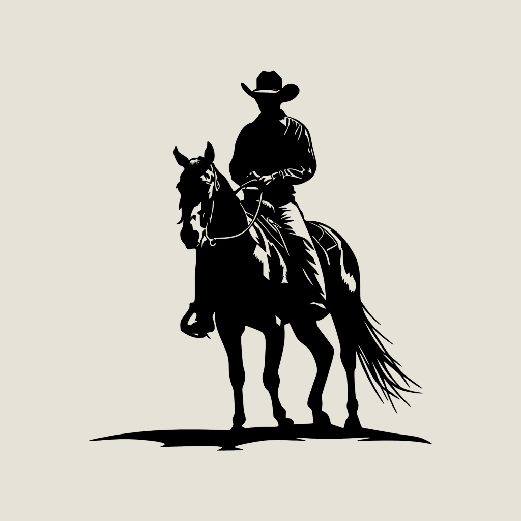 Cowboy on Horse Metal Wall Art