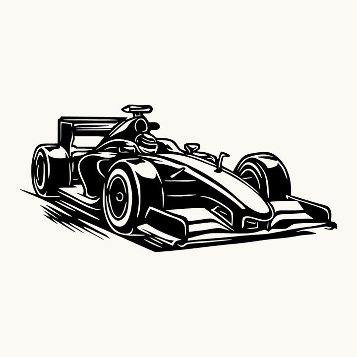F1 Grand Prix Race Car Metal Wall Art