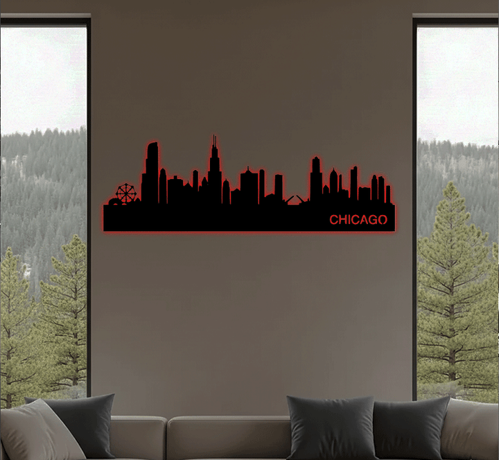 Chicago Skyline Metal Wall Art, view 8 by MetalPlex