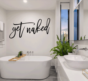 Get Naked Metal Wall Art – Funny Bathroom Wall Decor