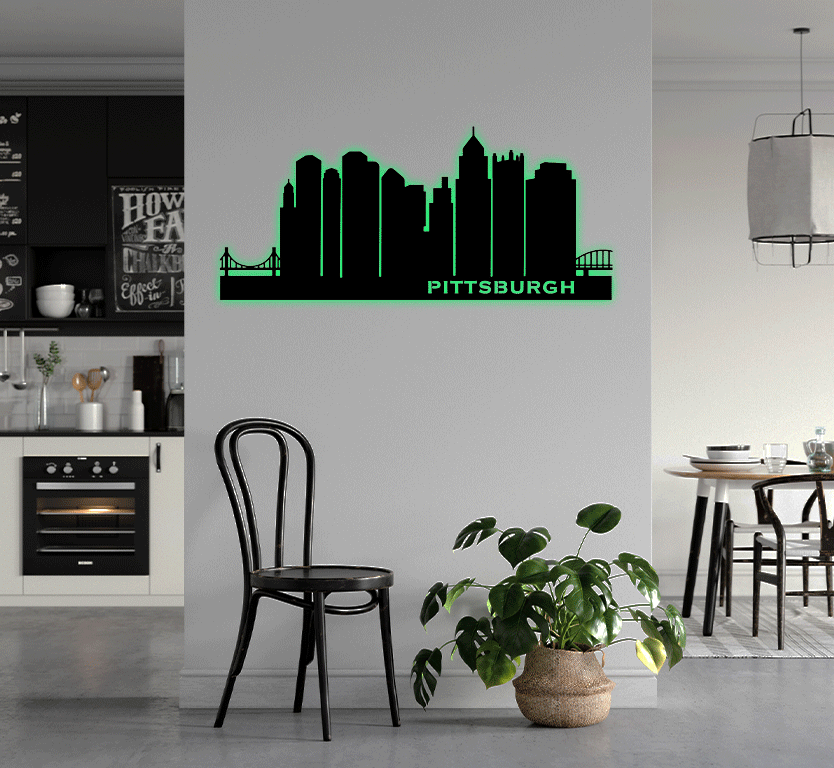 Pittsburgh Skyline Metal Wall Art, view 11 by MetalPlex