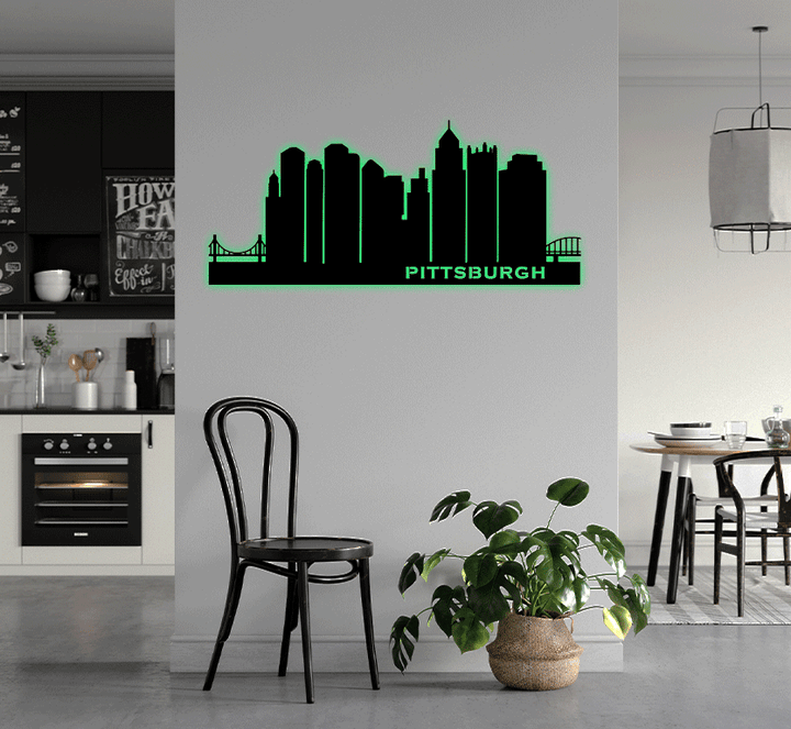Pittsburgh Skyline Metal Wall Art, view 11 by MetalPlex