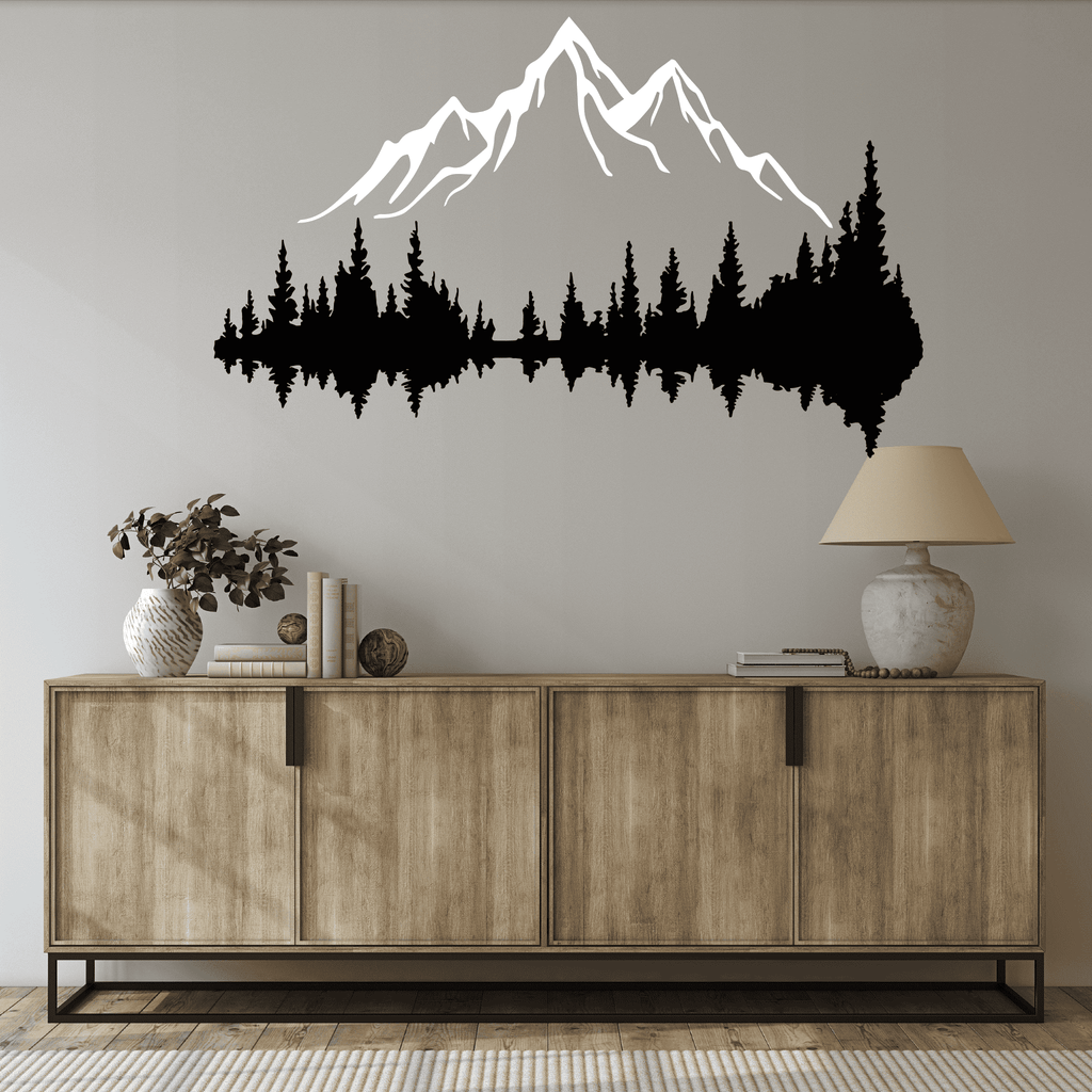 2 Pcs Mountain Range and Dark Forest Metal Wall Art - MetalPlex