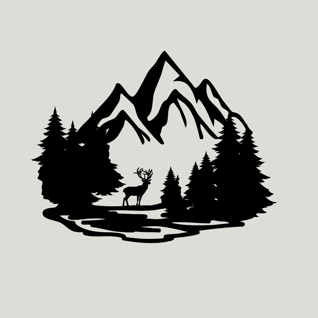 Mountain Deer Metal Wall Art