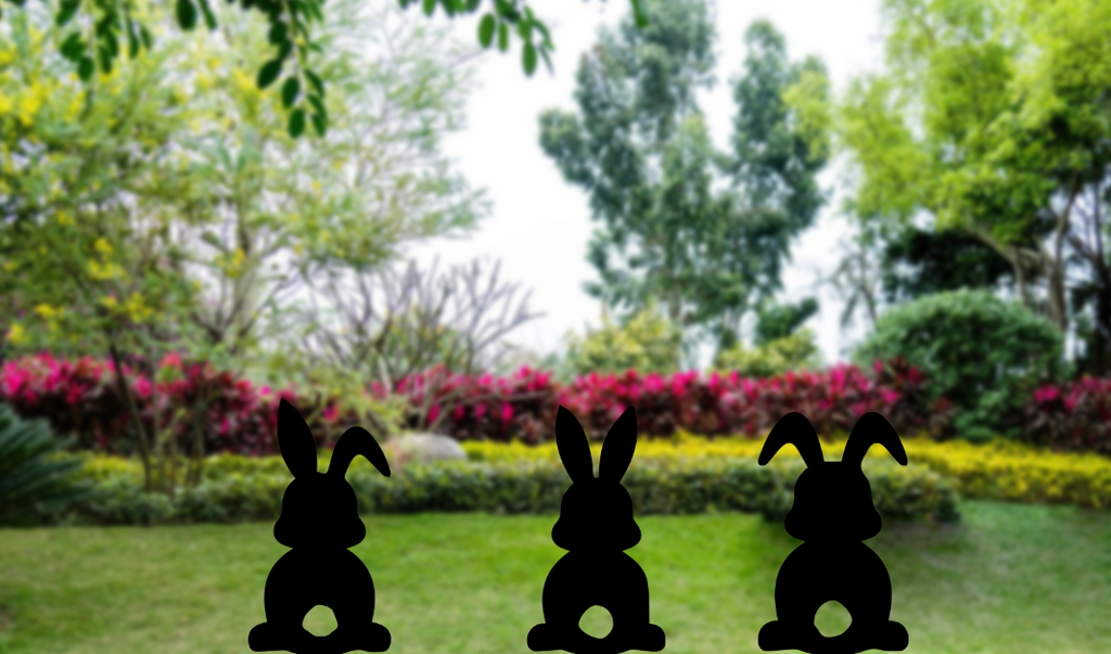 Set of 3 Bunnies Garden Stakes - Metal Art - MetalPlex