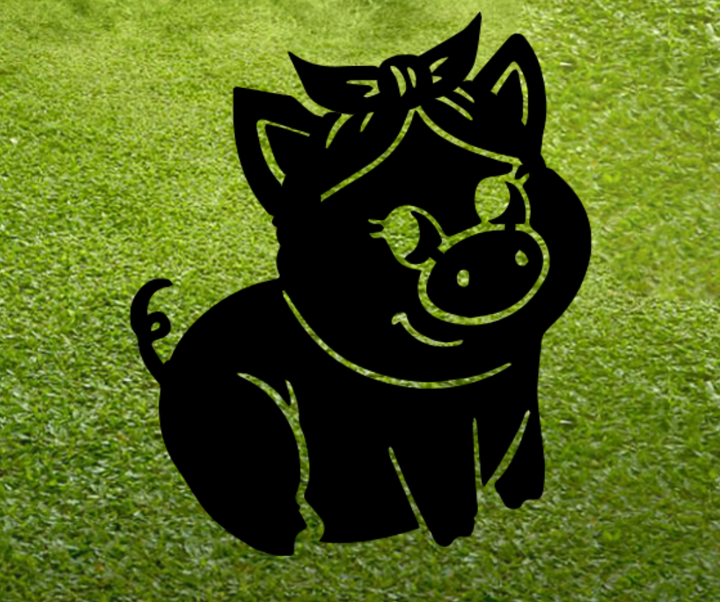 Piggy Garden Stakes - Metal Art - MetalPlex