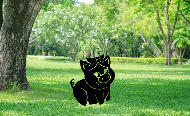 Piggy Garden Stakes - Metal Art - MetalPlex