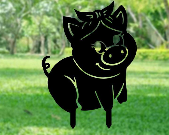 Piggy Garden Stakes - Metal Art - MetalPlex