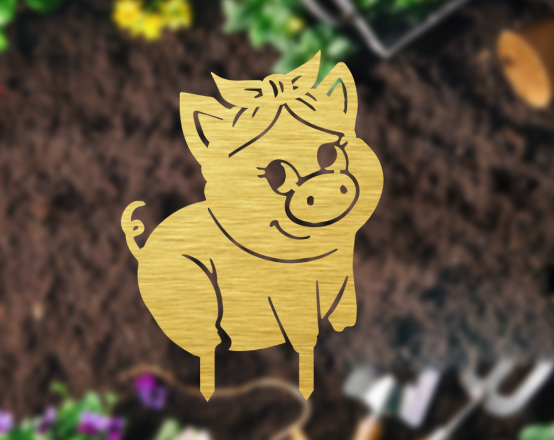Piggy Garden Stakes - Metal Art - MetalPlex