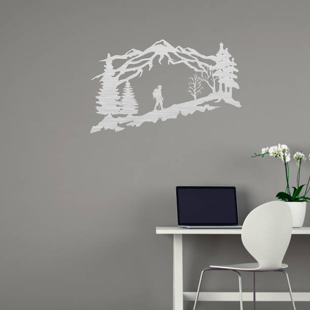 Mountain Backpacker- Metal Wall Art - MetalPlex