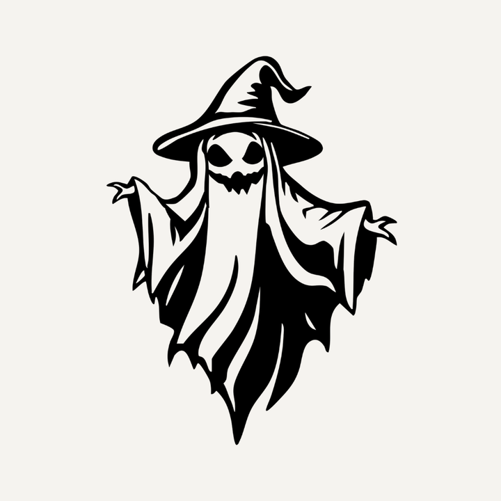 Spooky Witch Ghost Metal Wall Art