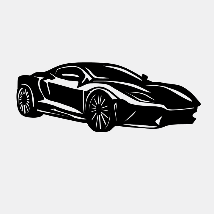 Super Car Silhouette Metal Wall Art