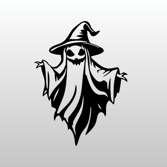 Spooky Witch Ghost Metal Wall Art