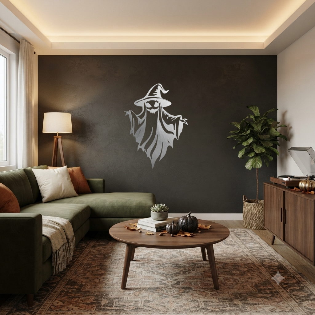 Spooky Witch Ghost Metal Wall Art, view 14 by MetalPlex