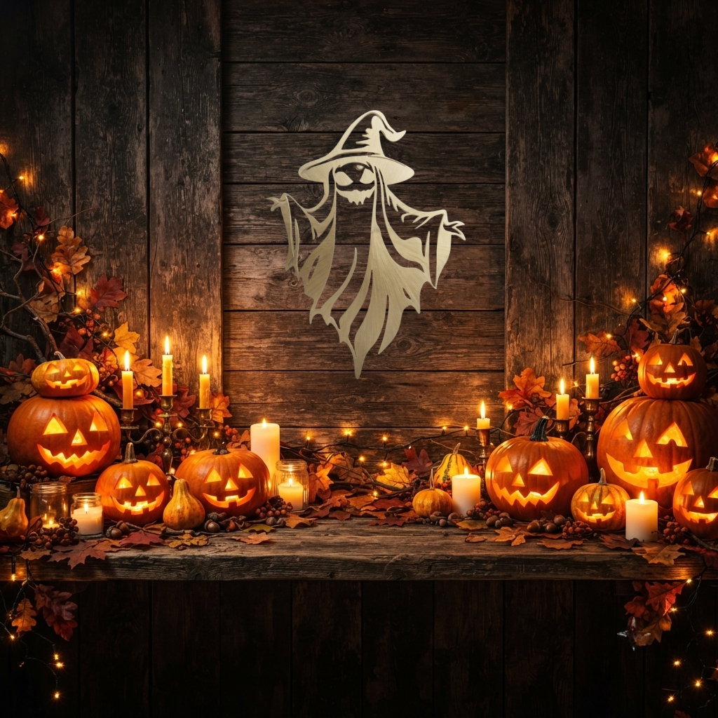 Spooky Witch Ghost Metal Wall Art, view 15 by MetalPlex