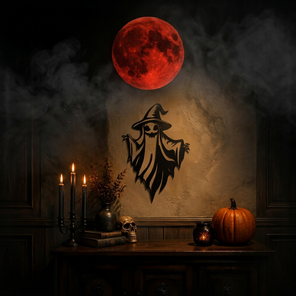 Spooky Witch Ghost Metal Wall Art, view 7 by MetalPlex