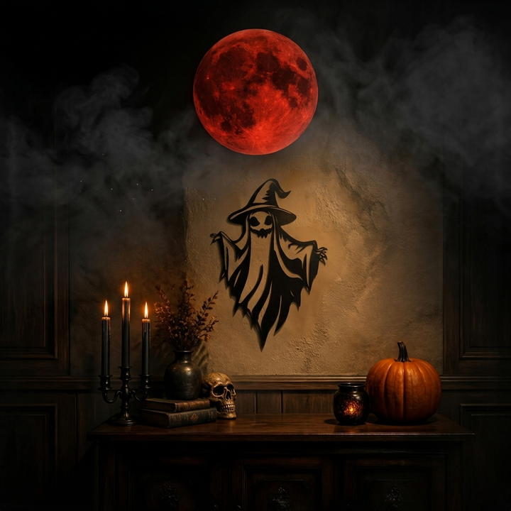 Spooky Witch Ghost Metal Wall Art, view 7 by MetalPlex
