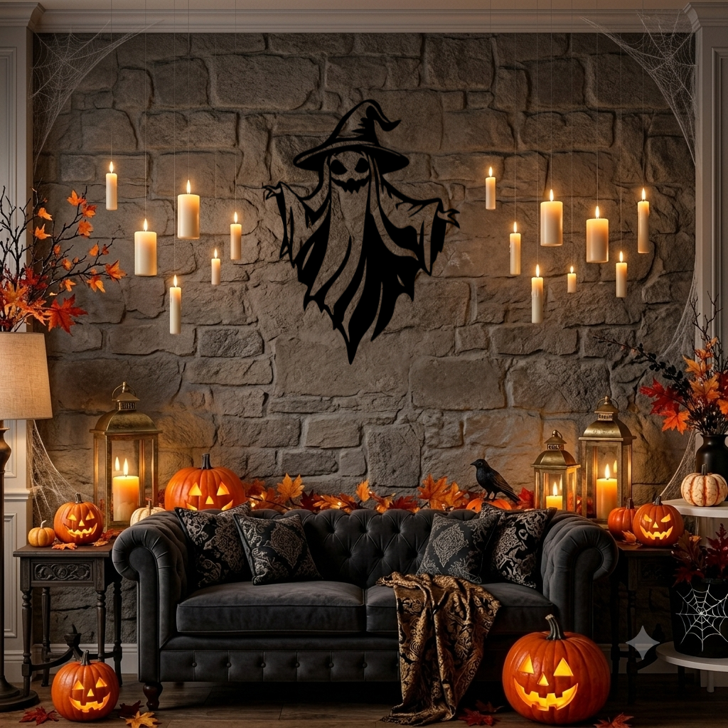 Spooky Witch Ghost Metal Wall Art, view 9 by MetalPlex