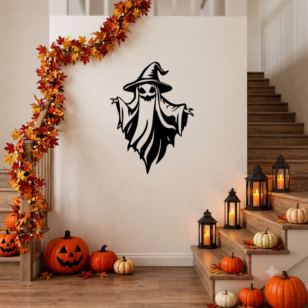 Spooky Witch Ghost Metal Wall Art, view 6 by MetalPlex