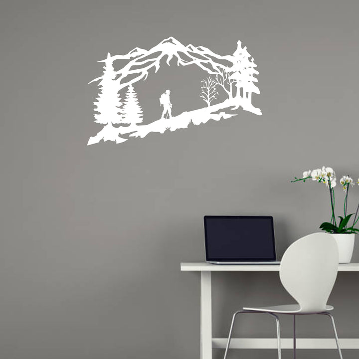 Mountain Backpacker- Metal Wall Art - MetalPlex