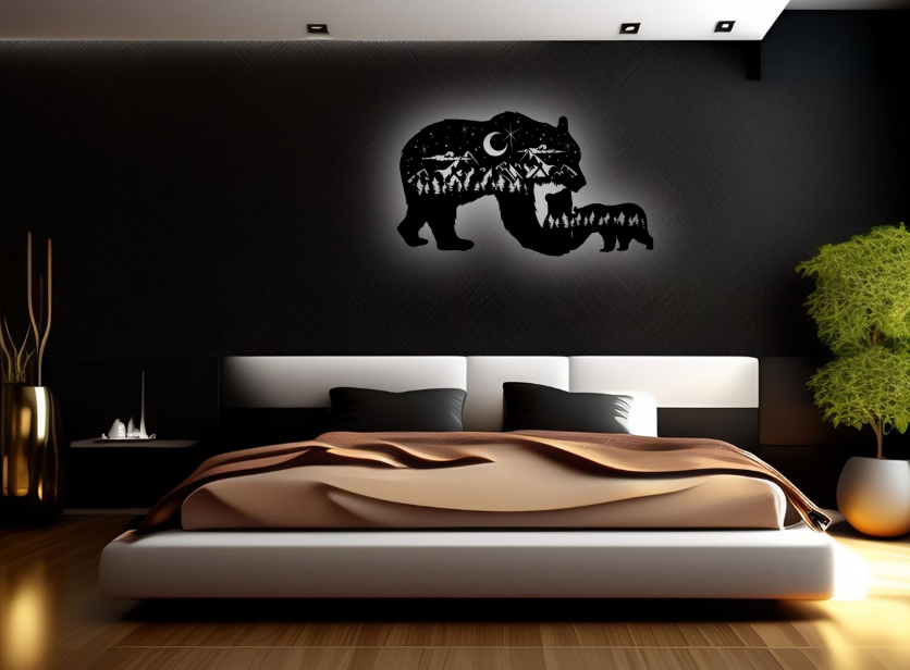 Bear Family - Metal Wall Art - MetalPlex