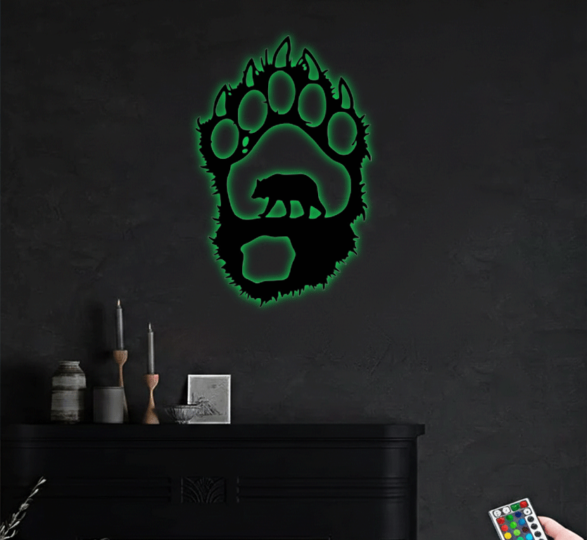 Bear Paw Metal Wall Art, view 7 by MetalPlex