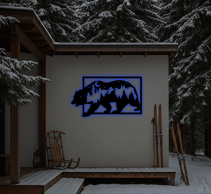 3D Look Bear Metal Wall Art, view 7 by MetalPlex