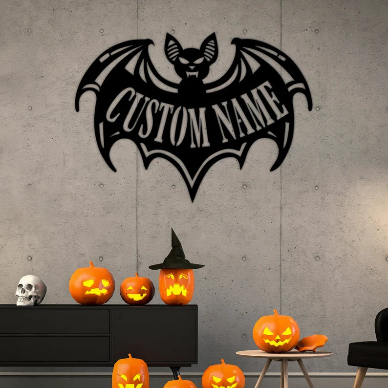 Custom Halloween Bat Metal Wall Art by MetalPlex