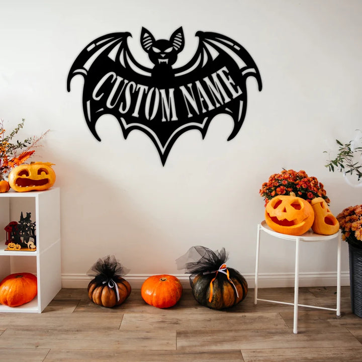 Custom Halloween Bat Metal Wall Art, view 2 by MetalPlex