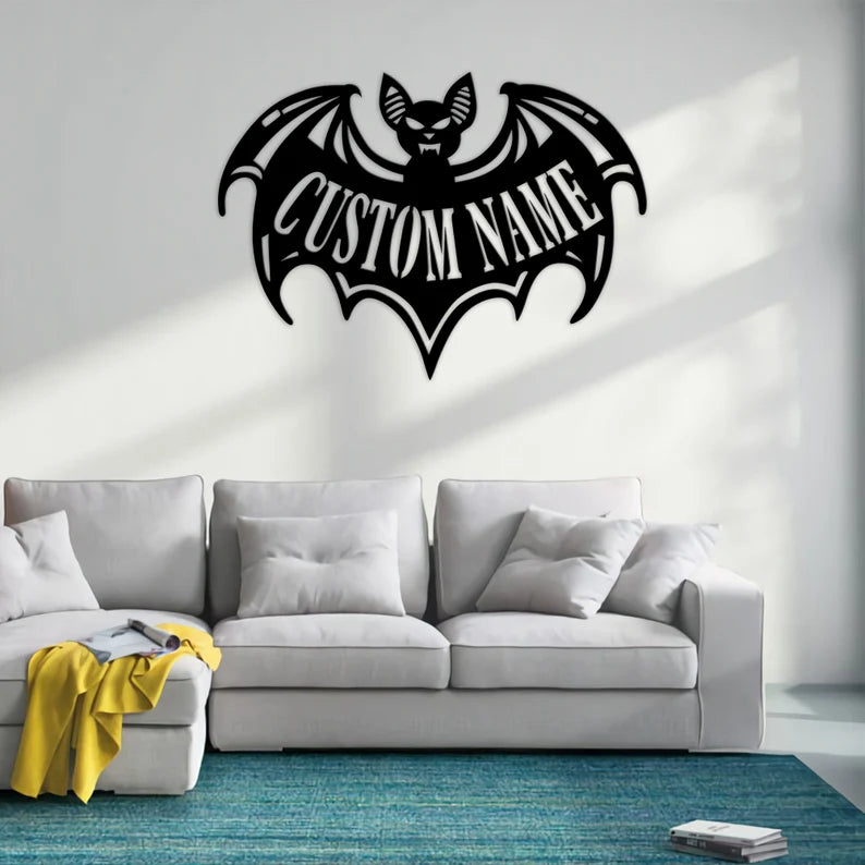 Custom Halloween Bat Metal Wall Art, view 4 by MetalPlex