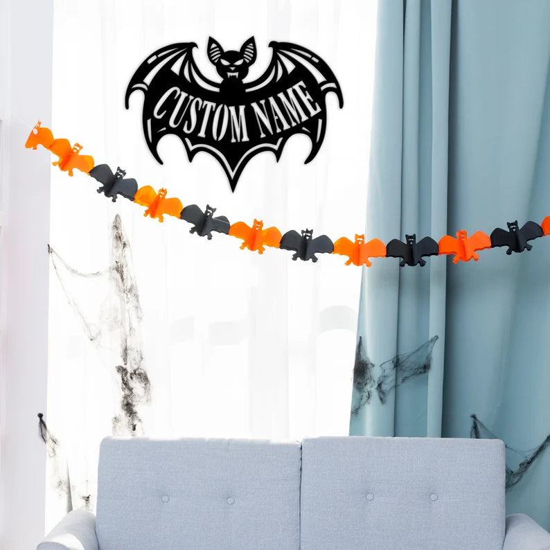 Custom Halloween Bat Metal Wall Art, view 5 by MetalPlex